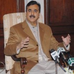 Prime Minister Syed Yusuf Raza Gilani interacting with  media at State Guest House Lahore on December4, 2011.