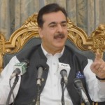 Prime Minister Syed Yusuf Raza Gilani talking to the representatives of print and electronic media in Lahore on June 10, 2012