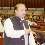Prime Minister Muhammad Nawaz Sharif speaking in the National Assembly on August 29, 2014