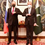 FOREIGN MINISTER MAKHDOOM SHAH MAHMOOD QURESHI GREETED HIS RUSSIAN COUNTERPART H.E SERGEY LAVROV AT MINISTRY OF FOREIGN AFFAIRS IN ISLAMABAD ON APRIL 07, 2021.