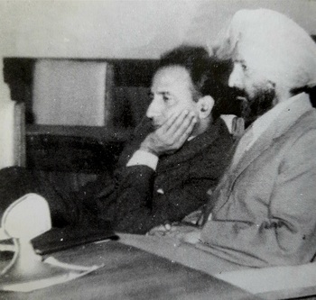 Dhir with famous playwright Balwant Gargi (1956).resized
