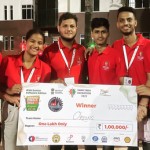 ਸਮਾਰਟ ਇੰਡੀਆ ਹੈਕਾਥੌਨ-2022 ’ਚ ਜੇਤੂ ਰਹੀ ਚੰਡੀਗੜ੍ਹ ਯੂਨੀਵਰਸਿਟੀ ਦੀ ਟੀਮ ਇਨਾਮ ਹਾਸਲ ਕਰਦੀ ਹੋਈ।